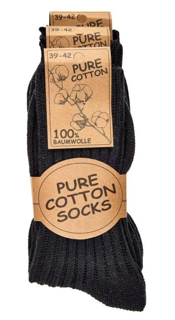 3 Paar TippTexx 24 warme 100% Baumwolle Socken, schwere Qualität